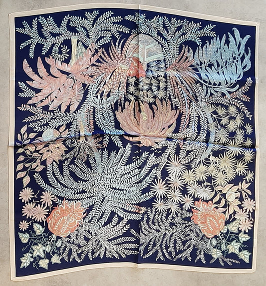 SILK SCARF - NAVY FLORAL