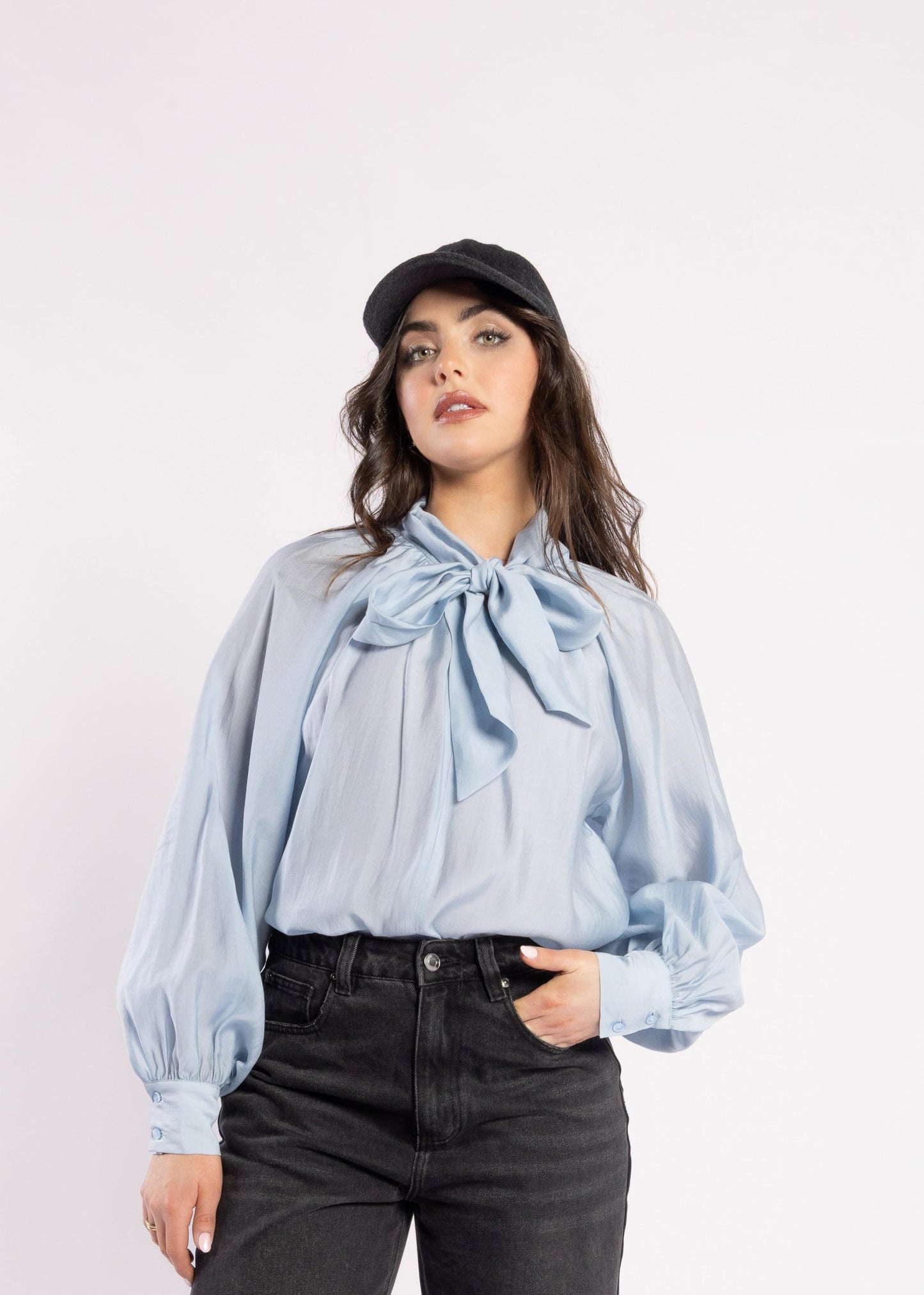 1102 - Hay Blouse - Powder Blue
