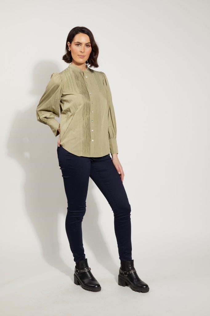 1245 - BEDFORD BLOUSE - SOFT GREEN