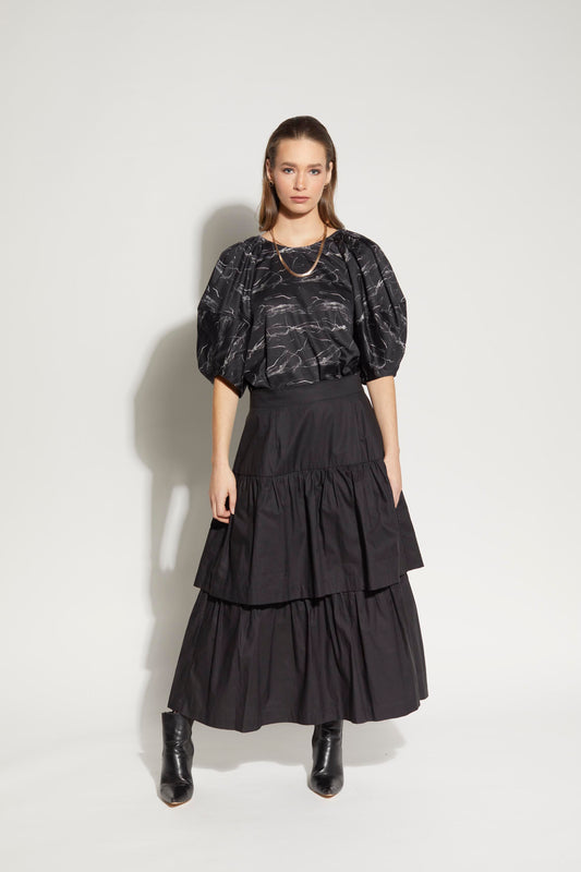 1254L - Compass Blouse - Whisper