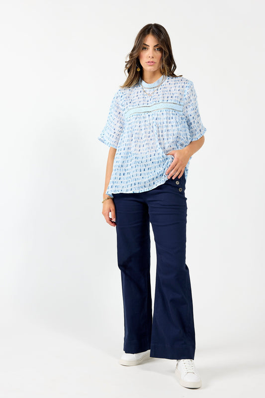 1278 - Cypress Blouse - Blue Water