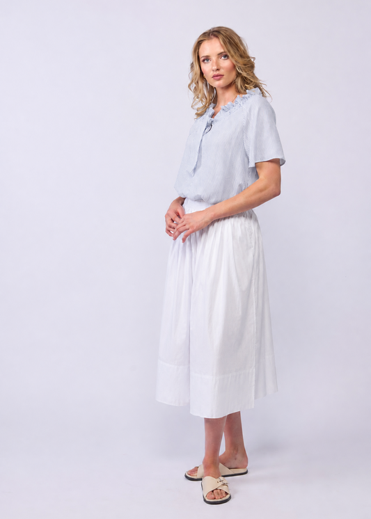 ESME BLOUSE- POWDER STRIPE