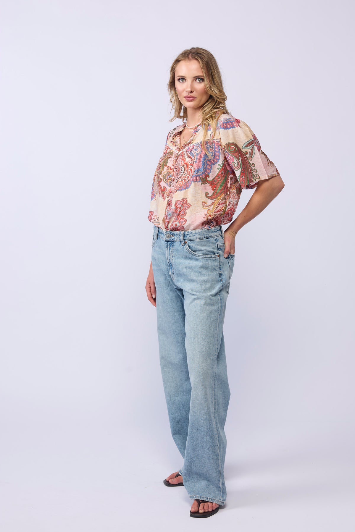 DALILA TOP - PINK PAISLEY