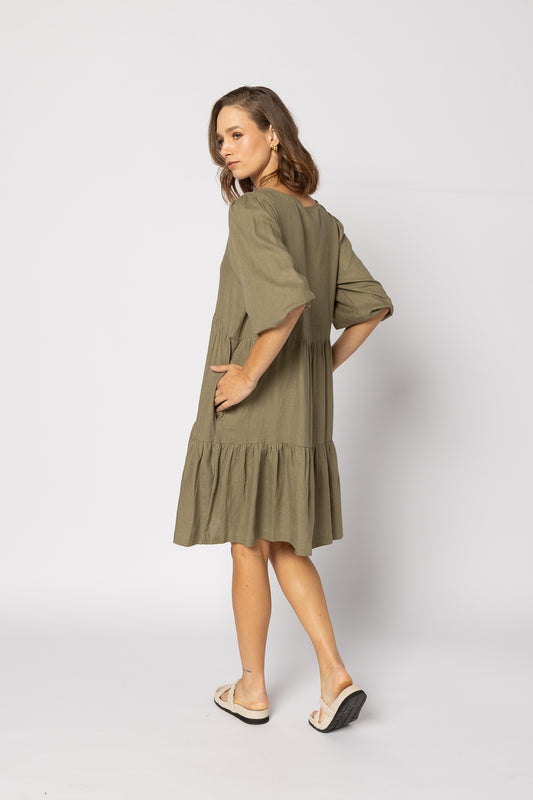 2127 - Payton Dress - Khaki