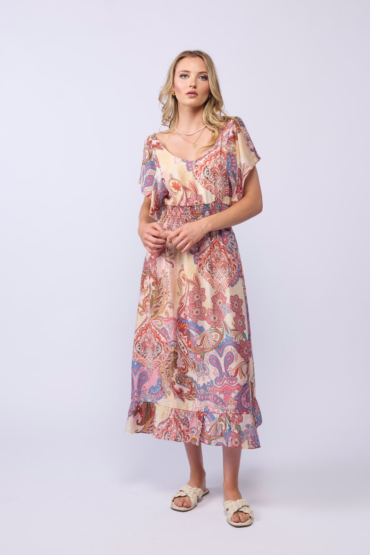 BARCELONA DRESS - PINK PAISLEY