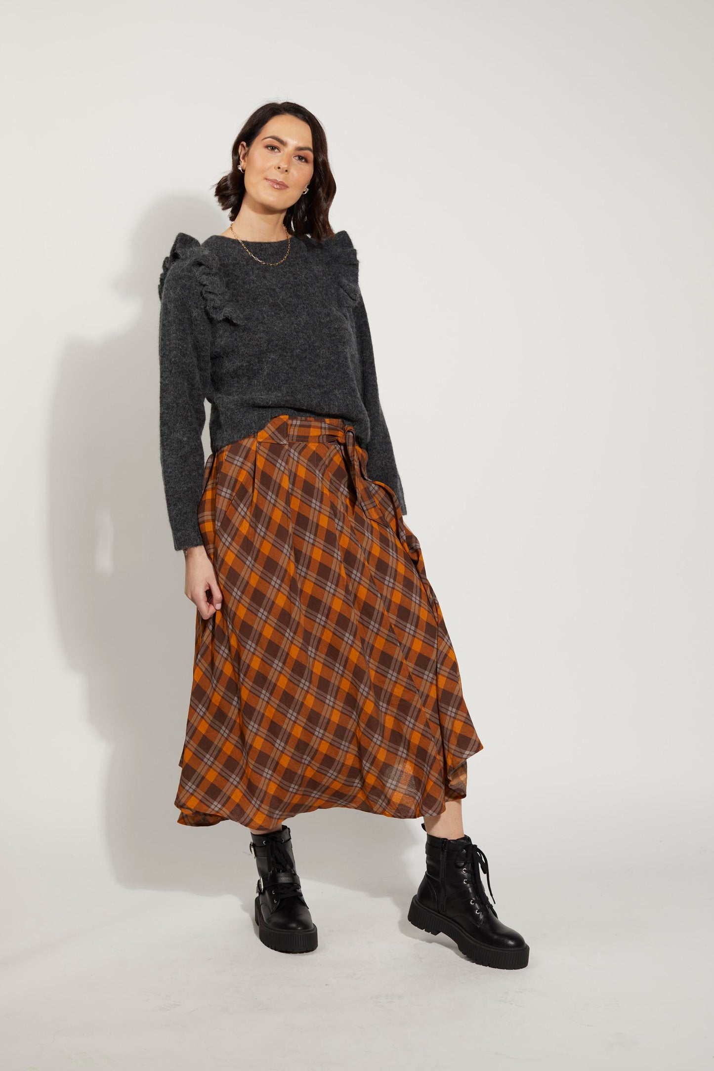 6051 - Claire Skirt - Autumn Check