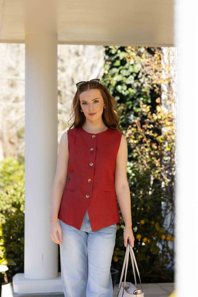 5074 - Brooklyn Vest - Blood Orange