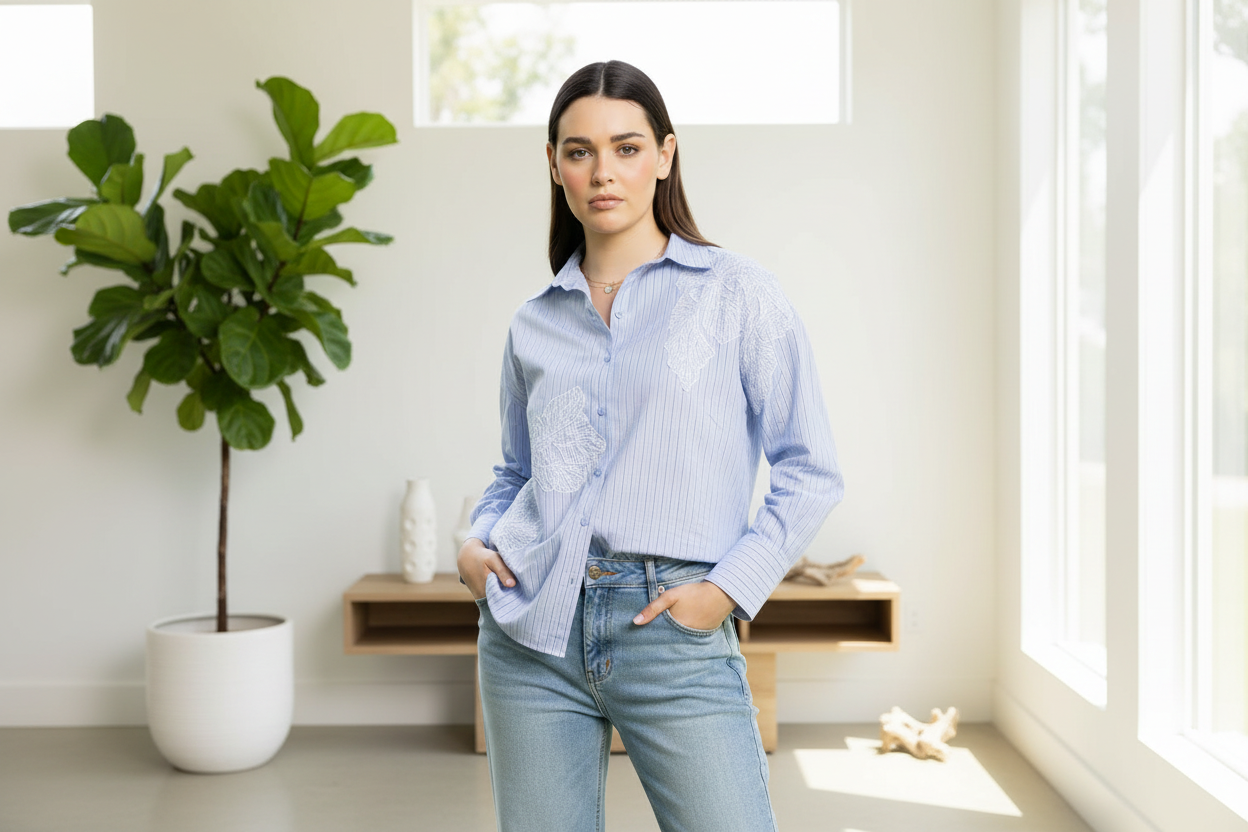 8044 - Marianne Shirt - Cornflower