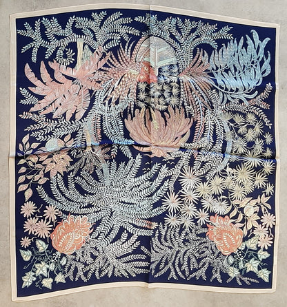 AA3 - Silk Scarf - Navy Floral