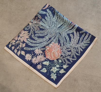 AA3 - Silk Scarf - Navy Floral
