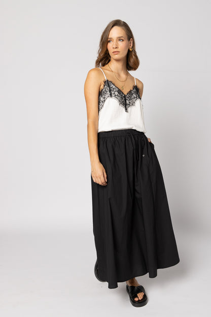 1033 - For Love Cami - White/Black Lace