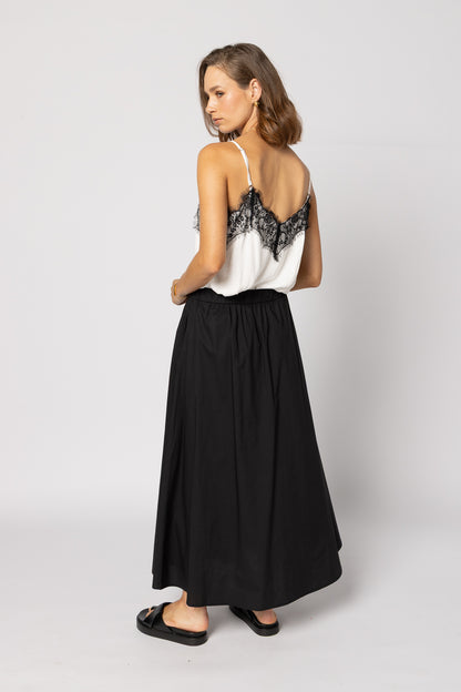 1033 - For Love Cami - White/Black Lace