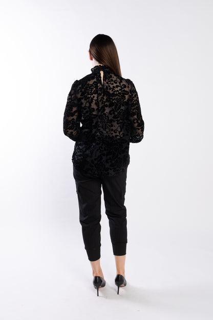 4052 - Noni Pants - Black Pinstripe