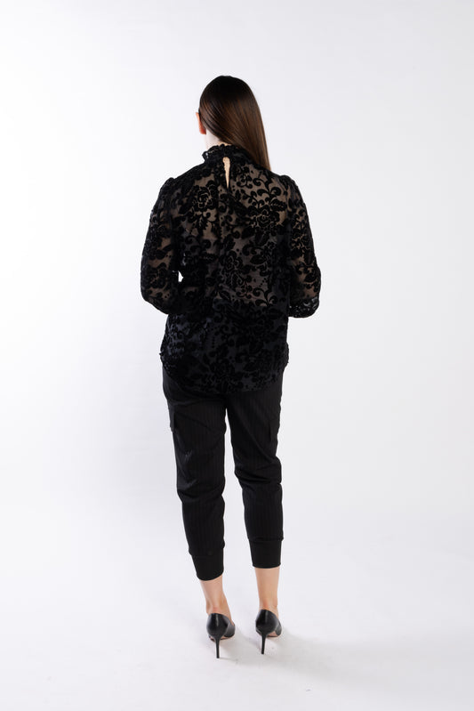 4052 - Noni Pants - Black Pinstripe