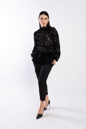 4052 - Noni Pants - Black Pinstripe