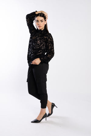 4052 - Noni Pants - Black Pinstripe