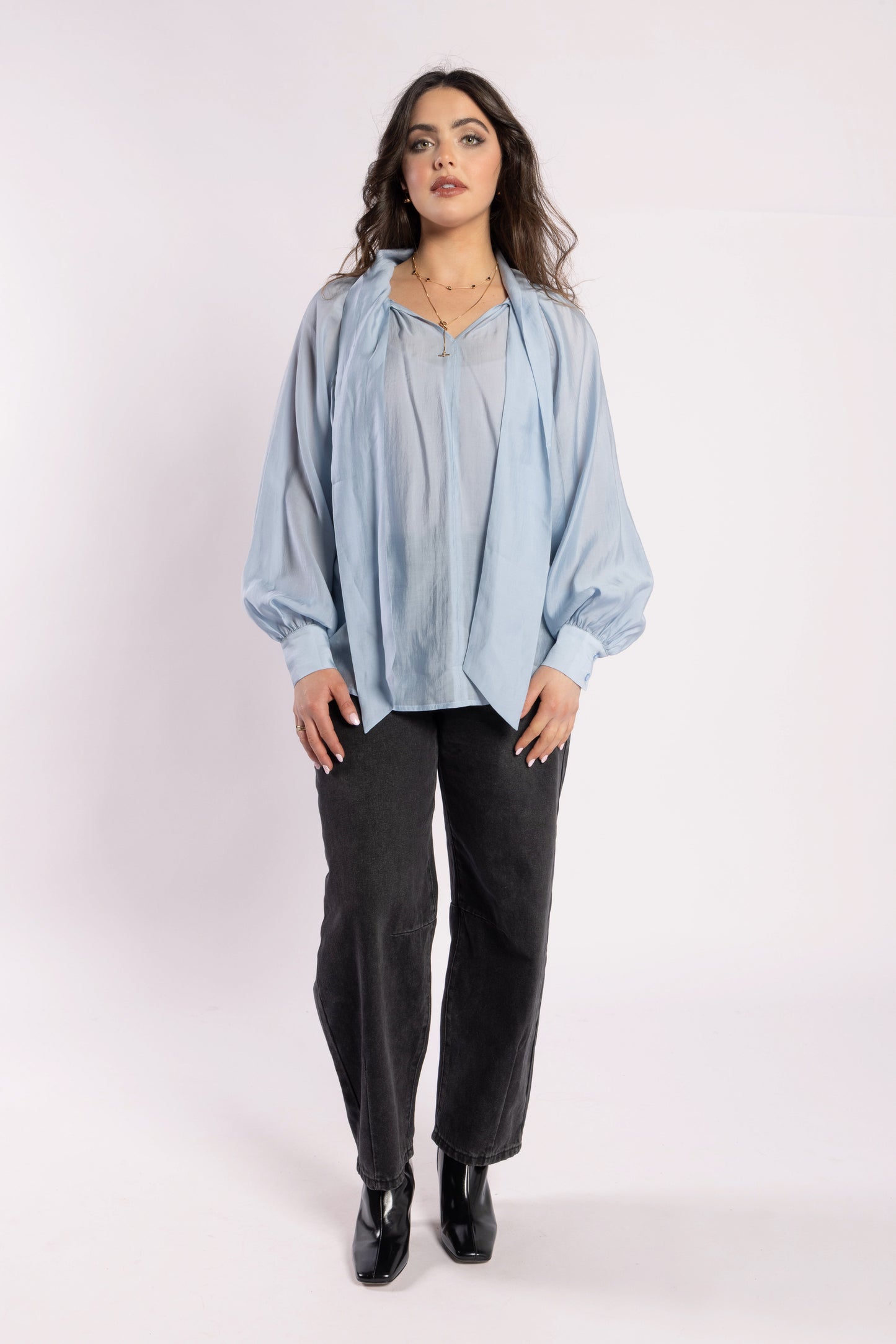 1102 - Hay Blouse - Powder Blue