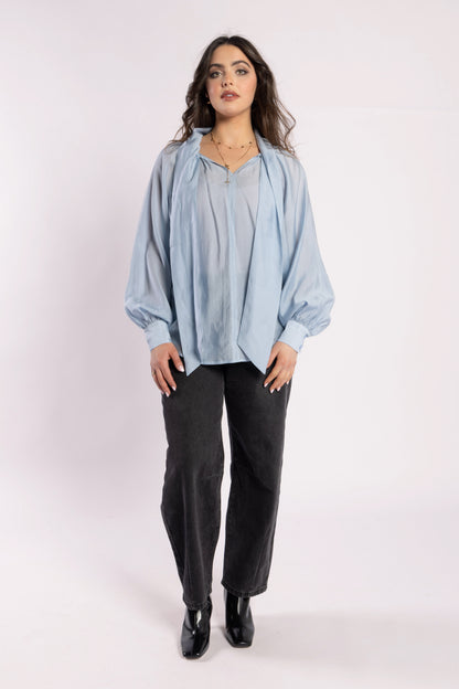 1102 - Hay Blouse - Powder Blue