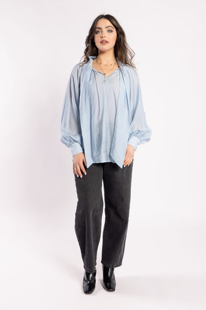 1102 - Hay Blouse - Powder Blue