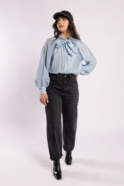 1102 - Hay Blouse - Powder Blue