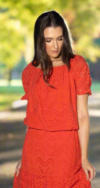 1177 - Mana Top - Coral Lace
