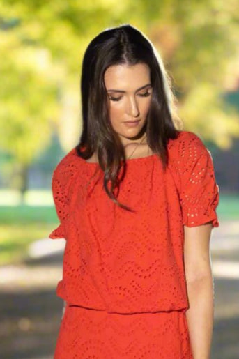 1177 - Mana Top - Coral Lace