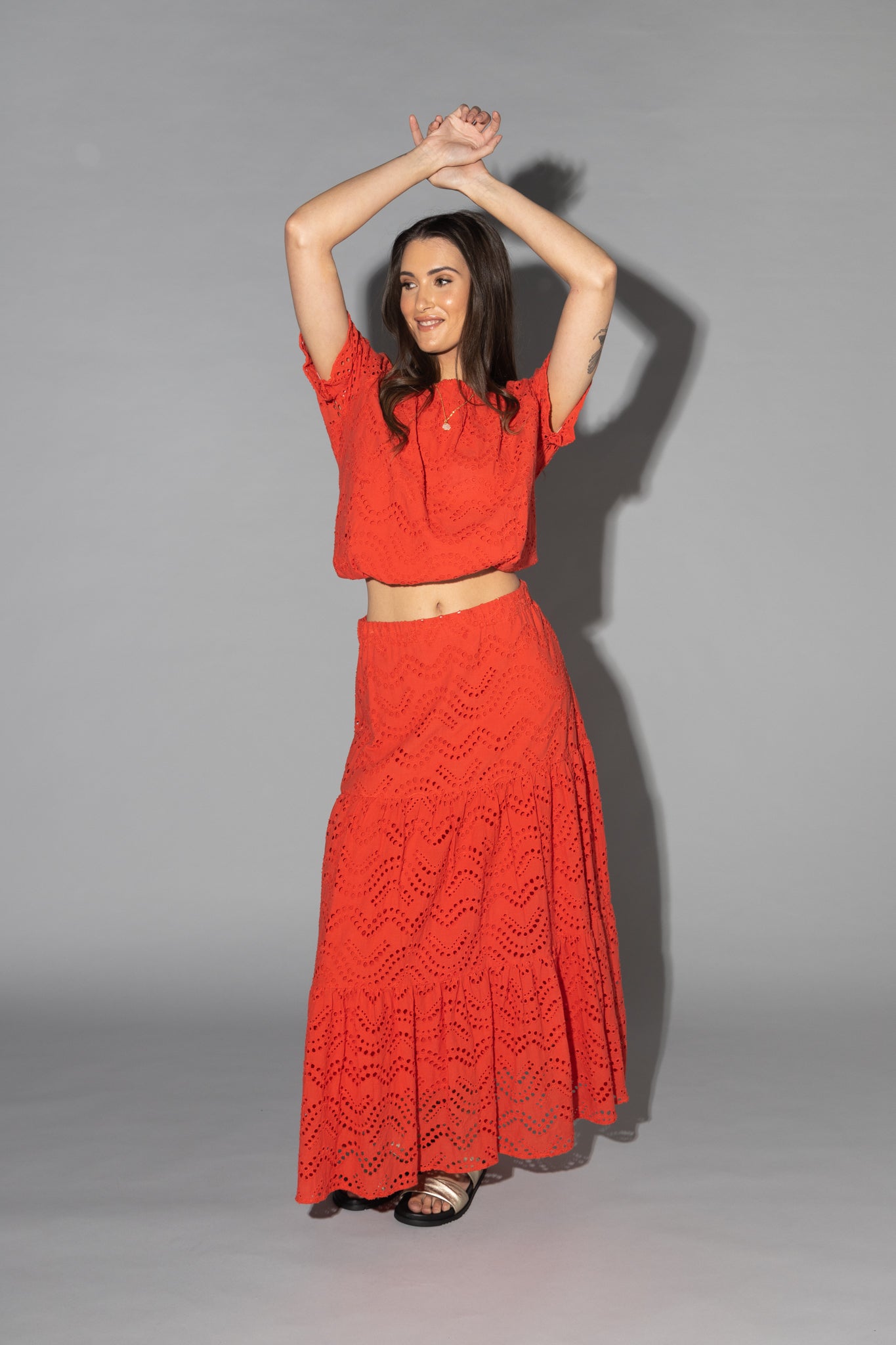 1177 - Mana Top - Coral Lace