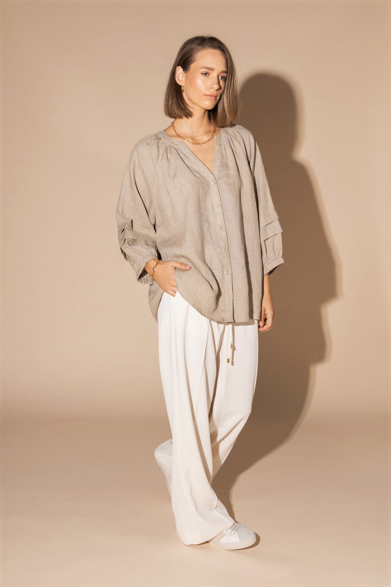 LOUGHLIN - 1201L - Frond Blouse - Natural