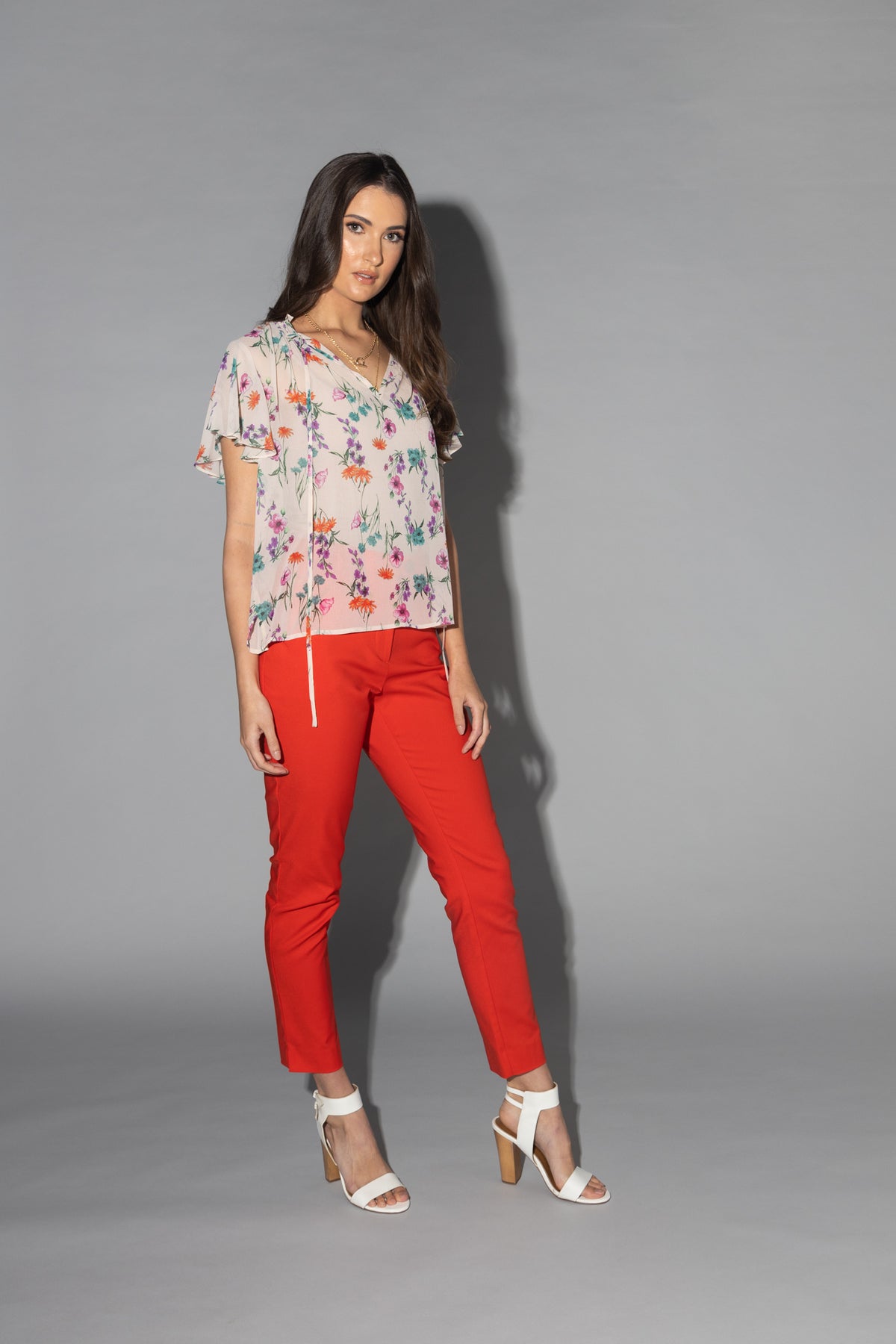 1223 - Flutter Blouse - Summer Garden LAST ONE SIZE 8