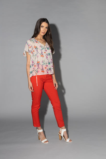 1223 - Flutter Blouse - Summer Garden LAST ONE SIZE 8