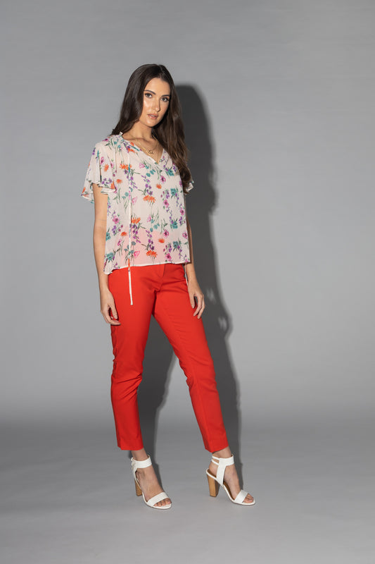 1223 - Flutter Blouse - Summer Garden LAST ONE SIZE 8
