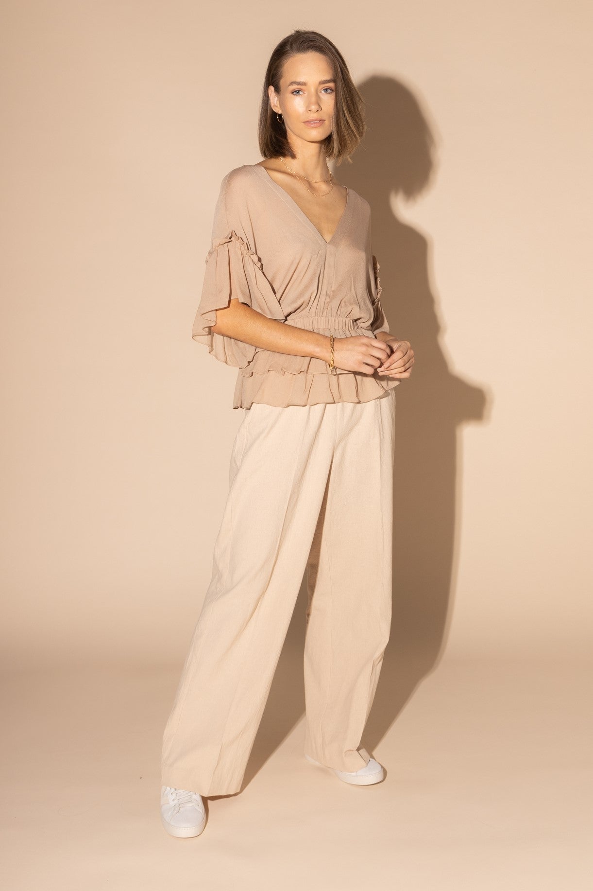 LOUGHLIN - 1230L - Brooke Blouse - Beige