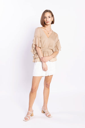 LOUGHLIN - 1230L - Brooke Blouse - Beige