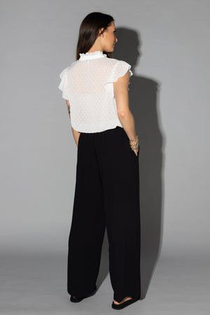 1243 - Crafted Blouse - White Dobbie