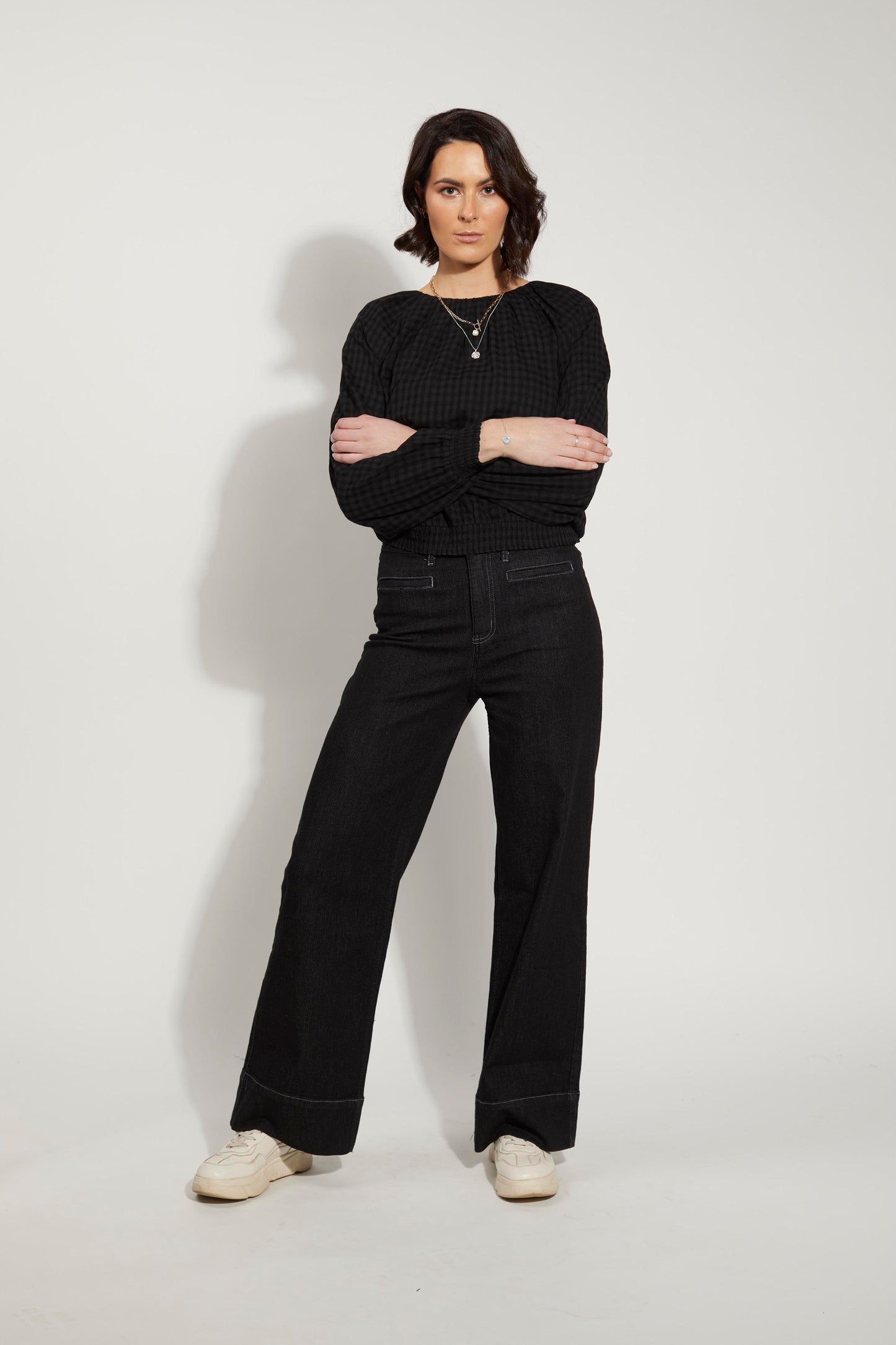 1251 - Eyreton Top - Black Checker