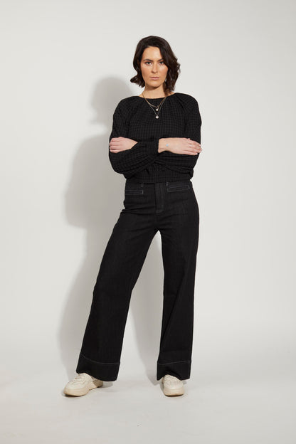 1251 - Eyreton Top - Black Checker