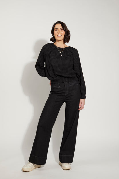 1251 - Eyreton Top - Black Checker
