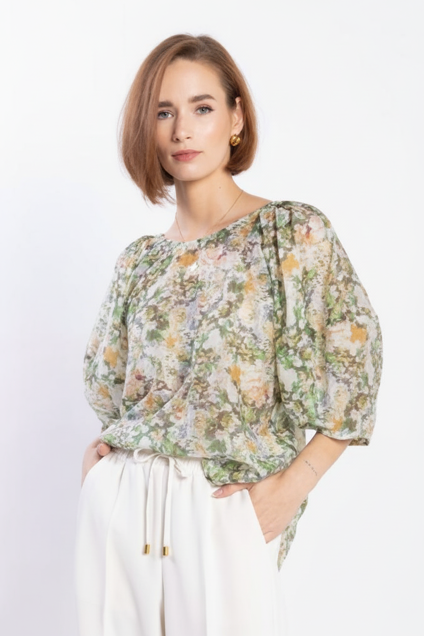 LOUGHLIN - 1254L - Compass Blouse - Green Meadow