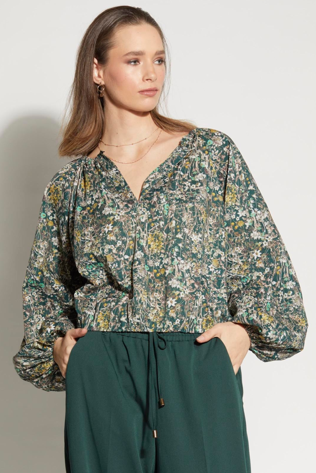 LOUGHLIN - 1255L - East Blouse - Woodlands