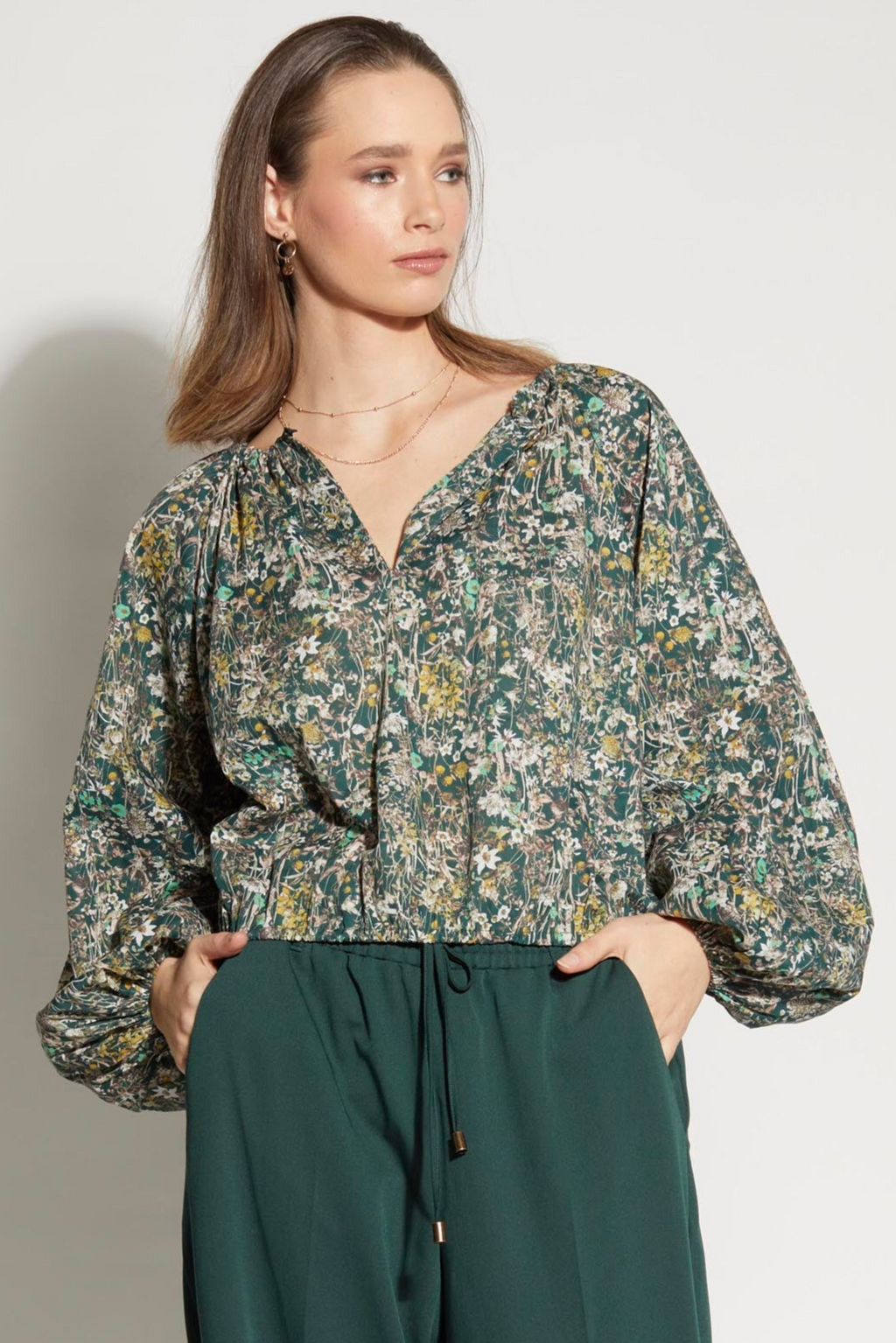 LOUGHLIN - 1255L - East Blouse - Woodlands