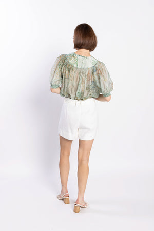 LOUGHLIN - 1261L - Madrid Blouse - Green Aztec