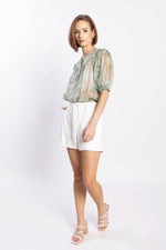 LOUGHLIN - 1261L - Madrid Blouse - Green Aztec