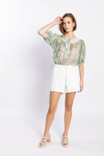 LOUGHLIN - 1261L - Madrid Blouse - Green Aztec
