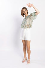LOUGHLIN - 1261L - Madrid Blouse - Green Aztec