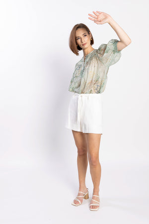LOUGHLIN - 1261L - Madrid Blouse - Green Aztec