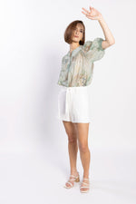 LOUGHLIN - 1261L - Madrid Blouse - Green Aztec