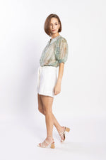 LOUGHLIN - 1261L - Madrid Blouse - Green Aztec