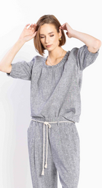 LOUGHLIN - 1262L - Mel Blouse - Navy Marle