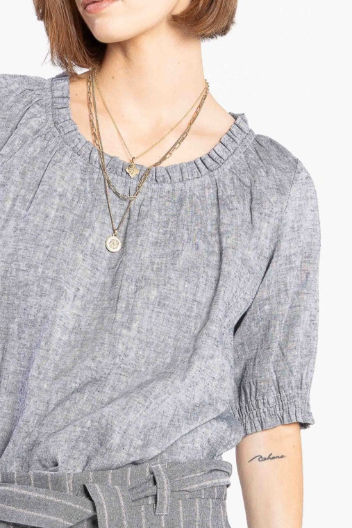 LOUGHLIN - 1262L - Mel Blouse - Navy Marle