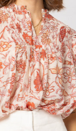 1268 - Arabella Blouse - Ruby Flowers